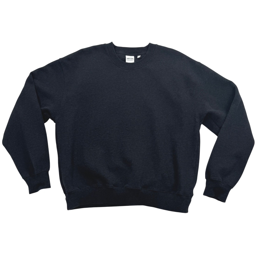 Aritzia Womens Sweatfleece Perfect Crew Sweatshirt LRG Dark Gray Cozy Loungewear